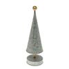 Boston International Christmas Winter Holiday Tabletop Tree Decoration, Small, Silver Metal with Gold Dots view 1