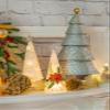 Boston International Christmas Winter Holiday Tabletop Tree Decoration, 20-Inches, Silver Metal with Gold Base view 2