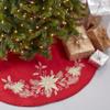 Embroidered Holly Christmas Tree Skirt view 1