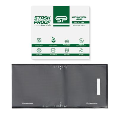 11" x 24" Vacuum Seal Food Bags, 50 Count, 5.5 Mil, BPA Free, Black & Clear