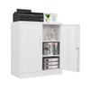 STANI Metal Storage Cabinet, Storage Cabinet with 2 Adjustable Shelves, Steel Counter Cabinet with Lockable Doors for Home Office (White) view 1