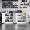 STANI Metal Storage Cabinet, Storage Cabinet with 2 Adjustable Shelves, Steel Counter Cabinet with Lockable Doors for Home Office (White) view 2