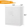 STANI Metal Storage Cabinet, Storage Cabinet with 2 Adjustable Shelves, Steel Counter Cabinet with Lockable Doors for Home Office (White) view 3