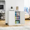 STANI Metal Storage Cabinet, Storage Cabinet with 2 Adjustable Shelves, Steel Counter Cabinet with Lockable Doors for Home Office (White) view 4