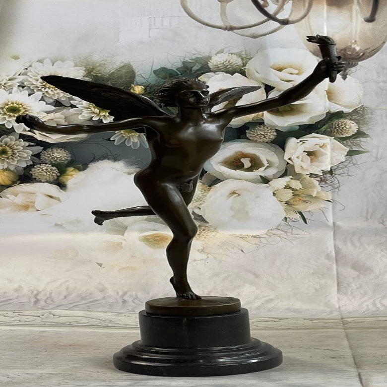 Winged Fairy by Dumont 100% Solid Bronze Sculpture Hand Made by Lost Wax Method by Think Bronze Decorative