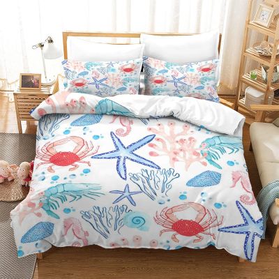 3-Pack Beach Shell Bedspread Ocean Themed Shell Conch Summer Quilt Lightweight Double Sided Conch Seahorse Starfish Coral Print Bedspread Set Coastal Bedding Twin 68x86 inch173x218 cm