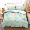 3 Piece Quilt King Ocean Theme, Lightweight Coastal Beach Bedding Shell Conch Starfish Print Bedspread Bedspread with 2 Pillowcases Twin 68x86 inch173x218 cm view 1