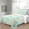 3 Piece Quilt King Ocean Theme, Lightweight Coastal Beach Bedding Shell Conch Starfish Print Bedspread Bedspread with 2 Pillowcases 90x90 inch228x228 cm view 4