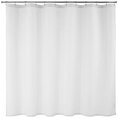 Amazon Aware Waffle Weave Shower Curtain, 50% Recycled Poly/50% Bci Cotton, White, 72" x 72"