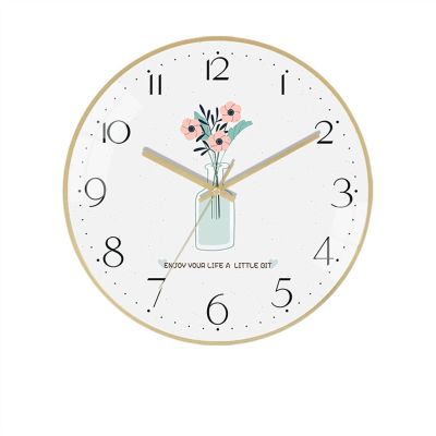 TOMYEUS Wall Clocks Small Fresh Home Restaurant Mute Wall Clock Simple Modern Clock Clock Hanging Wall Fashion Clock Wall Clock Wall Clock Decor (Color : 02, Size : 12 inch)