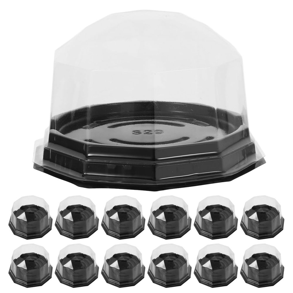 100pcs Clear Plastic Cupcake Box, Muffin Single Container Box Mini Cake Containers with Dome Lids for Wedding Birthday Party