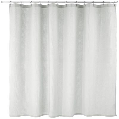 Amazon Aware Waffle Weave Shower Curtain, 50% Recycled Poly/50% Bci Cotton, Light Gray, 72" x 72"