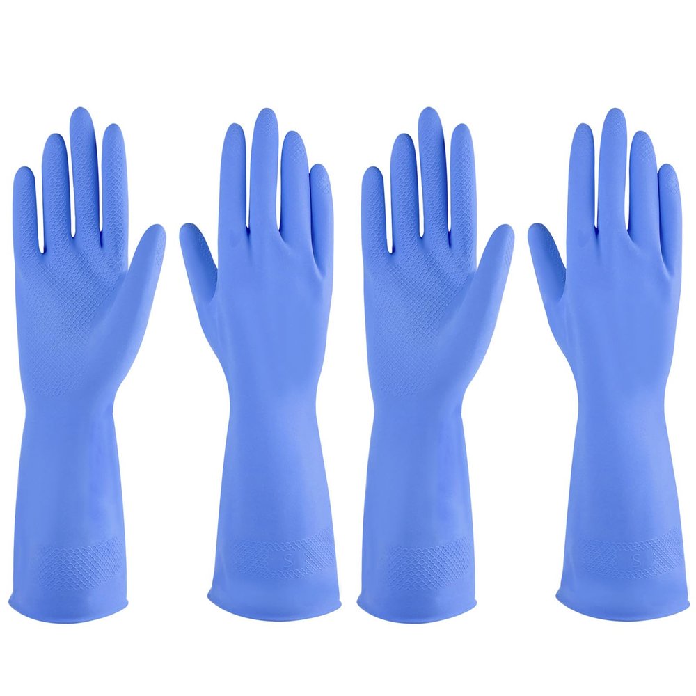 IUCGE Blue XL Rubber Gloves for Kitchen and Household Cleaning