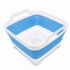2.4 Gal(9L) Collapsible Dish Basin with Drain Plug, Space Saving Outdoor Multiuse Foldable Sink Tub, Dishpan, Kitchen Storage Tray for Camping, Vegetable Washing, RV (Blue) view 1