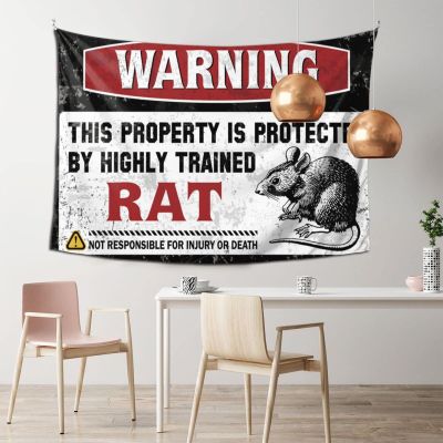 Bar Man Cave Decor Warning This Property is Protected by A Highly Trained Rat Tapestry Weird Decor Beer Decorations for Man Cave ( Size : 75X100CM )