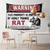 Bar Man Cave Decor Warning This Property is Protected by A Highly Trained Rat Tapestry Weird Decor Beer Decorations for Man Cave ( Size : 75X100CM ) view 1