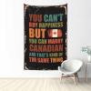 Bar Man Cave Decor You Can't Buy Happiness But You Can Marry Canadian Tapestry Weird Decor Beer Decorations for Man Cave ( Size : 75X100CM ) view 1