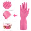 IUCGE Large Pink Protective Dishwashing Gloves, 2 Pairs, Reusable, Anti-slip Design view 2