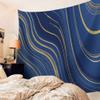 Chees D Zone Royal Blue Stripes Gold Inlay Wall Hanging Tapestries,Fluid Art Abstract Ripple Curve Fabric Throw Tapestry Art Home Decor for Bedroom/Living Room/Sofa Backdrop 59x79In view 3