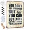 Bar Signs for Man Cave You Can't Buy Happiness But You Can Buy Lager Metal Sign Americana Decor Room Decor for Men ( Size : 20X30CM ) view 1