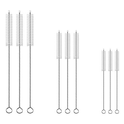 Drinking Straw Cleaner Brush Kit YQBOOM Straw Brushes 9 Pcs 3 Size Straw Cleaner Brush Reusable Extra Long Pipe Cleaners for Tumbler, Sippy Cup, Bottle and Tube Teapot