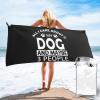 All I Care About is My Dog and Like Maybe 3 People Beach Towel Oversized, Microfiber Beach Towel with Pocket Sand Free Beach Blanket Super Lightweight Thin Towels 31.5"X63" view 1