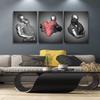 Framed 3 Pcs Love Heart 3d Wall Art Metal Sculpture Romantic Couple Abstract Art Prints Posters Decor Grey Black and White Canvas Printsfor Bedroom Living Room Bathroom Hotel Valentine'S Day ready to view 2