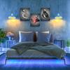 Framed 3 Pcs Love Heart 3d Wall Art Metal Sculpture Romantic Couple Abstract Art Prints Posters Decor Grey Black and White Canvas Printsfor Bedroom Living Room Bathroom Hotel Valentine'S Day ready to view 4