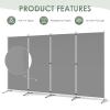 RANTILA 4 Panel Room Divider, 6 Ft Tall Folding Privacy Screen Room Dividers, Freestanding Room Partition Wall Dividers, 136''W x 20''D x 71''H, Grey view 3