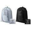 2 Pcs Travel Laundry Bag Washable Dirty Clothes Bag with Drawstring and Zipper for Suitcase, 22 x 18 Inch (Black, Gray,Classic) view 1