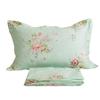 FADFAY 7Pcs Green Floral Cotton Duvet Cover Sheet Set Full Size, 1 Duvet Cover+1 Flat Sheet+1 Fitted Sheet+ 4 Standard Size Shams view 2