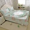 FADFAY 7Pcs Green Floral Cotton Duvet Cover Sheet Set Full Size, 1 Duvet Cover+1 Flat Sheet+1 Fitted Sheet+ 4 Standard Size Shams view 3