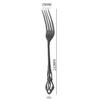 24-Piece retro relief Black Silverware Set for 6, 18/10 Stainless Steel Cutlery Flatware Set,Kitchen Tableware Set for Home and Restaurant, Knife Spoons and Forks Set, Dishwasher Safe (24 Pcs) view 3
