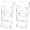6 Pcs Acrylic Display Risers - Nesting Cubes with Hollow Bottoms - Display Stand Shelf for Cosmetics, Food, Collectibles, Jewelry & Figures (Clear) view 1