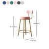 CraftThink Modern Bar Stools Counter Stool, Home Side Chair Gold Velvet Round Low Back Counter Stool with Iron Legs Dining Chairs for Bar Stool Indoor Home, Green 4 Pieces Counter Stool(30" H) view 3
