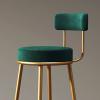 CraftThink Modern Bar Stools Counter Stool, Home Side Chair Gold Velvet Round Low Back Counter Stool with Iron Legs Dining Chairs for Bar Stool Indoor Home, Green 4 Pieces Counter Stool(30" H) view 4