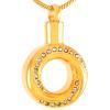 SHEIL Inlay White Crystal Circle Stainless Steel Memorial Urn Necklaces That Hold Cremated Ashes Keepsake Jewelry for Women,3 view 1