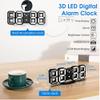 3D LED Digital Alarm Clock Wall Clock with 3 Adjustable Brightness Levels (Black) view 2