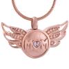 SHEIL Angel Wing Stainless Steel Cremation Jewelry for Mom Keepsake Memorial Urn Pendant Necklace Hold Loved One Ashes,1 view 1