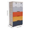 5 Tier Storage Cabinet Plastic Storage Cabinet with 6 Drawers Lockable Vertical Clothes Storage Cabinet with Wheels Home Offince Storage Cabinet for Bedroom (Morandi,13.8"D x 19.7"W x 40.2"H) view 3