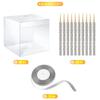 MGWOTH Candy Apple Boxes with Bling Stick Hole Set,20 Pack Caramel Apple Wrapping Kit with Clear Containers & Rhinestone Bamboo Skewers & Glitter Ribbons,Top for Cake Pop Chocolate Treat Christmas view 4