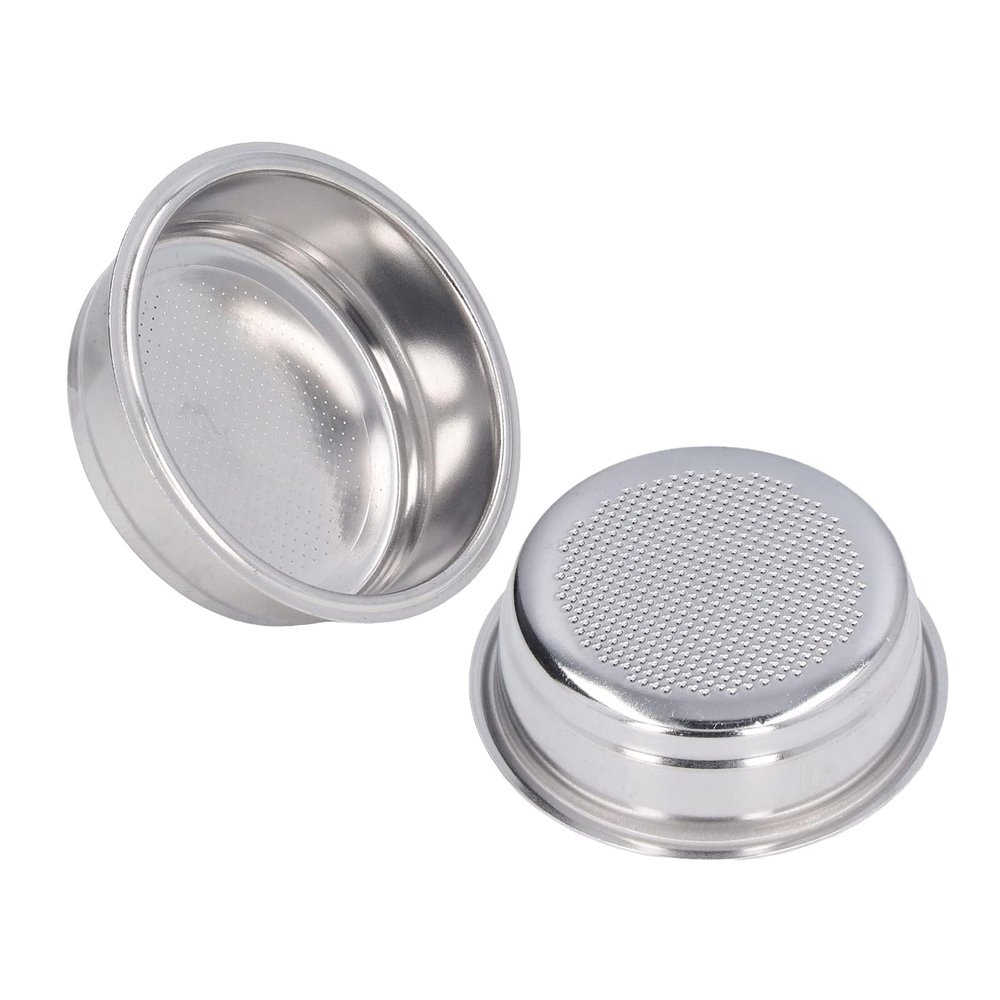 51mm Filter Basket, Espresso Maker Filter Basket Cup Stainless Steel Espresso Filter Basket Coffee Filter Cup Cafe Barista Replacement Parts Espresso Machine Coffee Filter Accessories, 2 Pack