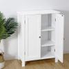 Epetlover Bathroom Floor Storage Cabinet, Stand Wooden Side Organizer Cabinet with 2 Door & 2 Adjustable Shelves for Living Room,Office, Entryway, (White) view 1