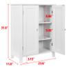 Epetlover Bathroom Floor Storage Cabinet, Stand Wooden Side Organizer Cabinet with 2 Door & 2 Adjustable Shelves for Living Room,Office, Entryway, (White) view 2