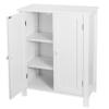 Epetlover Bathroom Floor Storage Cabinet, Stand Wooden Side Organizer Cabinet with 2 Door & 2 Adjustable Shelves for Living Room,Office, Entryway, (White) view 3