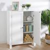 Epetlover Bathroom Floor Storage Cabinet, Stand Wooden Side Organizer Cabinet with 2 Door & 2 Adjustable Shelves for Living Room,Office, Entryway, (White) view 4