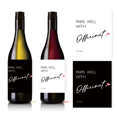 4 Pcs Officiant Wine Label, Pairs Well with Officiant Wine Bottle Stickers, Officiant Gift, Officiant Thank You Gift, Wedding Party Decorations Supplies