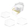 KAITELA 100 Pcs Clear Acrylic Place Cards 1/8" Thick, 3.15" x 2.75" Small Hexagon Blank Acrylic Tiles Seating Card, Escort Name Plate for Table Setting, Wedding, Dinner Party view 1