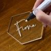 KAITELA 100 Pcs Clear Acrylic Place Cards 1/8" Thick, 3.15" x 2.75" Small Hexagon Blank Acrylic Tiles Seating Card, Escort Name Plate for Table Setting, Wedding, Dinner Party view 3