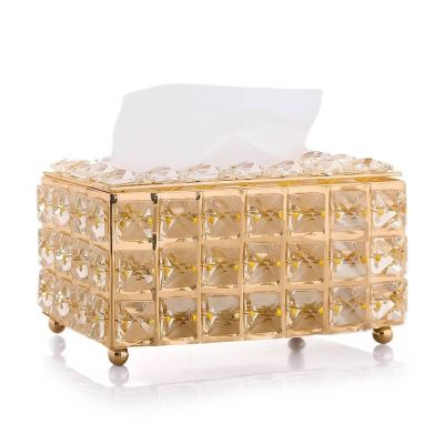 Cyrank Rectangular Crystal Tissue Box Cover, Decorative Tissue Holder Toliet